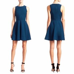 Cinq à Sept Araceli Deep Blue Turquoise Blue Fit & Flare Chic Mini Dress XS - 2